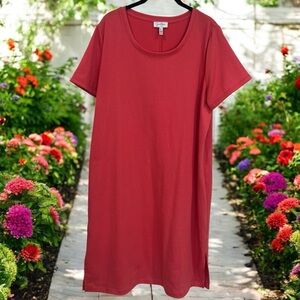 Jessica Simpson Pink Textured Midi Summer Spring Dress Women’s Size XL